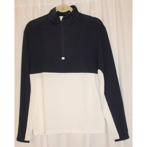 NEW RLX Golf SMALL Peached Airflow 1/4-Zip ColorBlock Pullover Jacket BLUE White - Picture 1 of 3